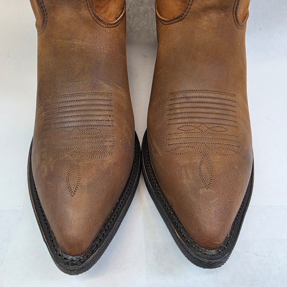 VTG Nocona Western Cowboy Boots Mens 11 EEE Brown, Cowhide Leather USA - Picture 5 of 11